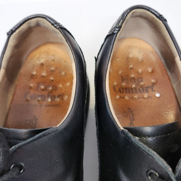 Finn Comfort Womens Acapulco Black Leather Lace Up Oxford Shoes Size 7.5 Loafers - Picture 3 of 11